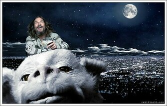 Dude Riding Falcor Lebowski Neverending Story By Rabittooth On