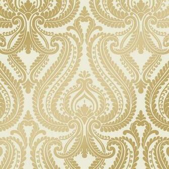 Wallpaper Shimmer Damask Metalic Cream Gold Ilw980011