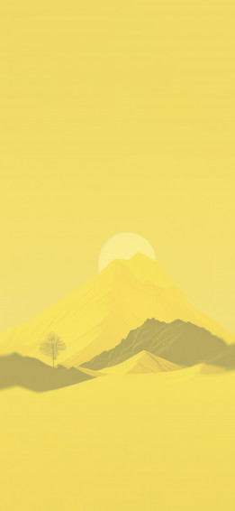 Sun Mountain Yellow Aesthetic Wallpaper 4k