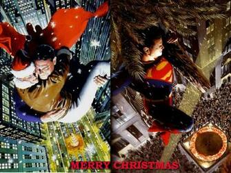 Christmas Super Hero Wallpaper Featuring Superman Back To