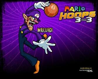 Waluigi Mario Hoops On Background Photo