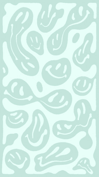 Teal Preppy Smiley Wallpaper Beachy