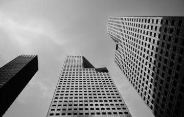 Wallpaper Skyscraper Island Singapore Black And White