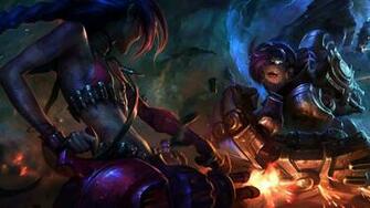 Jinx Vs Vi Fight HD League Of Legends Lol Champions Game Wallpaper