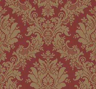 Dramatic Red And Gold Large Damask Wallpaper Double Roll Bolts