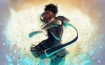 Anime Boy Girl Hug Wallpaper