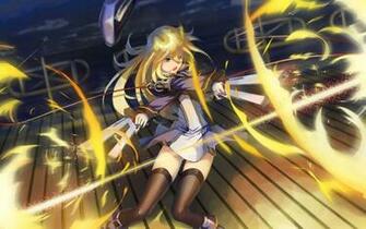 Noel Vermillion Blazblue Wallpaper HD Anime Girl Gun Fire Blonde