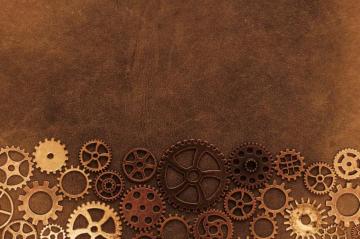 Vintage Brown Steampunk Gears Background PhotoHDx