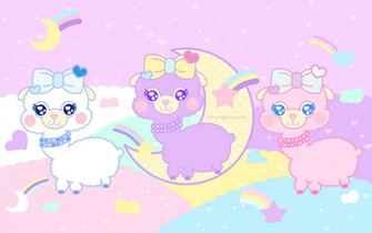Wallpaper Kawaii Llamas By Ennyri