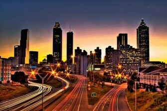 Atlanta Skyline At Night Sexy Cars Girls Entertainment