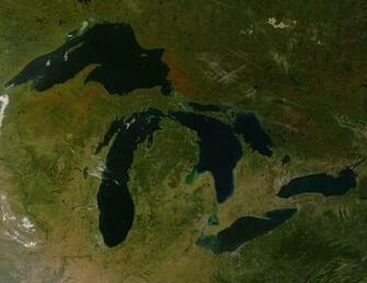 Great Lakes From Space During Autumn To See Fall Colors