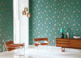 Passion Wallpaper Turquoise Gray Silver Contemporary