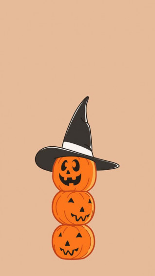 Fall Halloween iPhone Stack Of Pumpkins Wallpaper