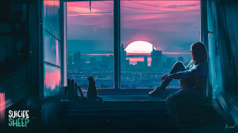 Anime Girl Cat City Scenery 4k Wallpaper