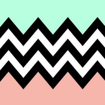 Mint And Coral Chevron Background Black
