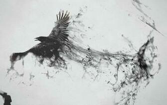 Crow Turning Into Smoke Wallpaper