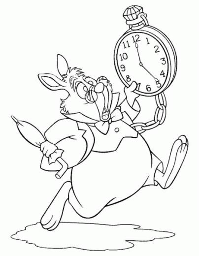 White Rabbit With Watch Running