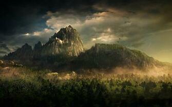 Wallpaper 3d Great Mountain Landscape Background