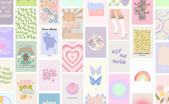 Gensteuo 70pcs Danish Pastel Wall Collage Kit Aesthetic Pictures