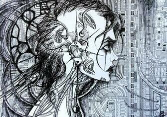 Biomechanical Wallpaper Girl By Evadn
