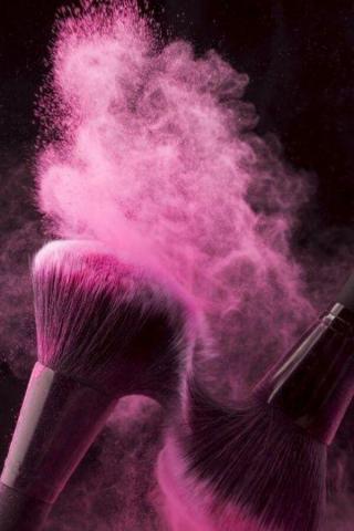 Pink Wallpaper For iPhone Background Makeup Illustration
