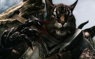 Skyrim Wallpaper Khajiit Fighter