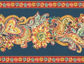 Mountain Wallcovering Paisley Petals Border Red Multi Search Results