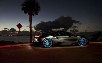 Bmw I8 Night Side Wallpaper Background Ultra HD 4k
