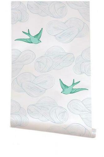Daydream Wallpaper Almost White Green Monument Interiors