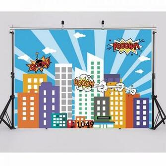 Sjoloon Super Hero Scene Photgraphy Backdrops Kids Photography