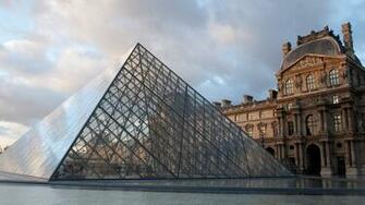 Wallpaper Louvre Paris France Pyramid Glass