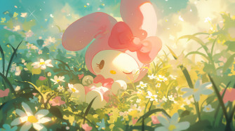 My Melody In Floral Bliss HD Sanrio Wallpaper By Robokoboto