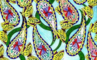 Butterflys Abstract Leaves Wallpaper