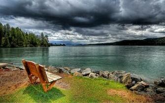 Stormy Lakeside High Quality And Resolution Wallpaper