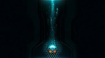 Hexagonal Orb Emitting Light Wallpaper
