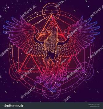 Mythycal Bird Phoenix David S Star On A Background Alchemy