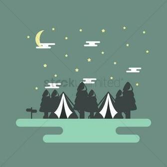 Camping Wallpaper Vector Image Stockunlimited