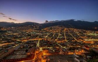 Wallpaper Lights Mountains Clouds Morning Dawn Cityscape