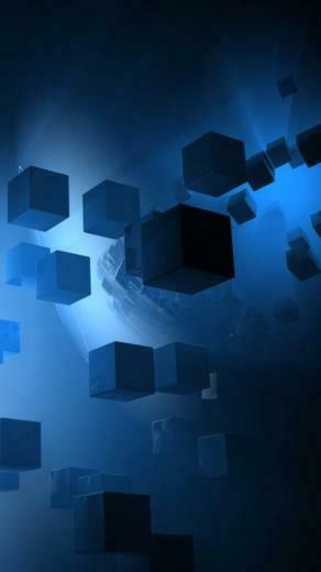 Blue 3d Cubes Wallpaper iPhone