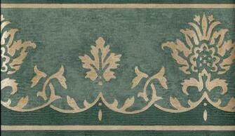 Architectural Gold Leaf On Green Wallpaper Border