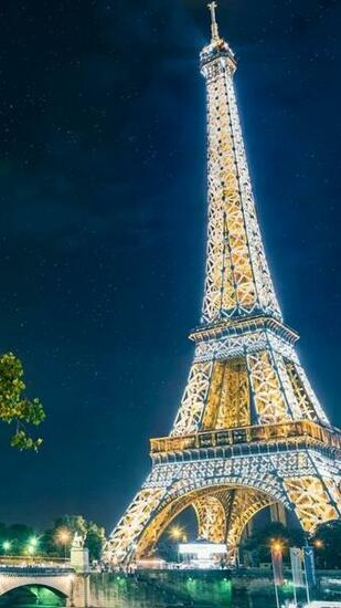 Eiffel Tower At Night iPhone Wallpaper Lights