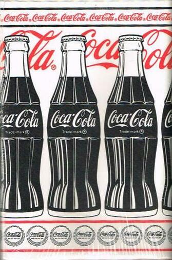Vintage Collectible Red Black Coca Cola Coke Bottles Wall Paper Border