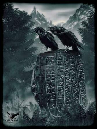 Huginn And Muninn On A Runestone By Thecasperart