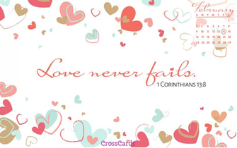 February Love Never Fails Desktop Calendar