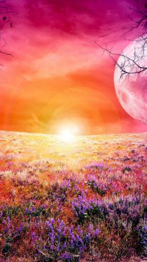 Colorful Full Moon 4k Ultra HD Wallpaper Net