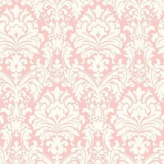 Brewster Wallcovering Ginger Pink Brocade Damask Wallpaper Cherry