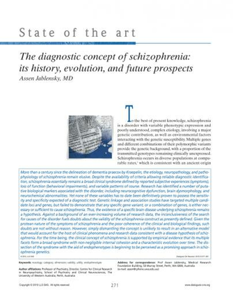 Pdf The Diagnostic Concept Of Schizophrenia Its History