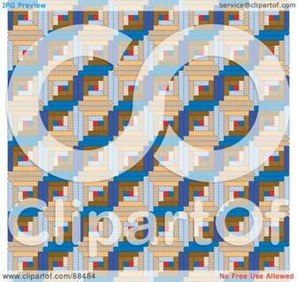 Royalty Rf Clipart Illustration Of A Blue And Tan Amish Quilt
