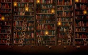 Library Bookcase Wallpaper Picswallpaper