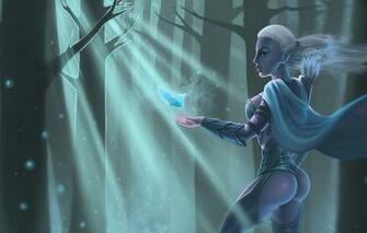 Wallpaper Girl Butterfly Art Cloak Traxex Dota2 Drow Ranger